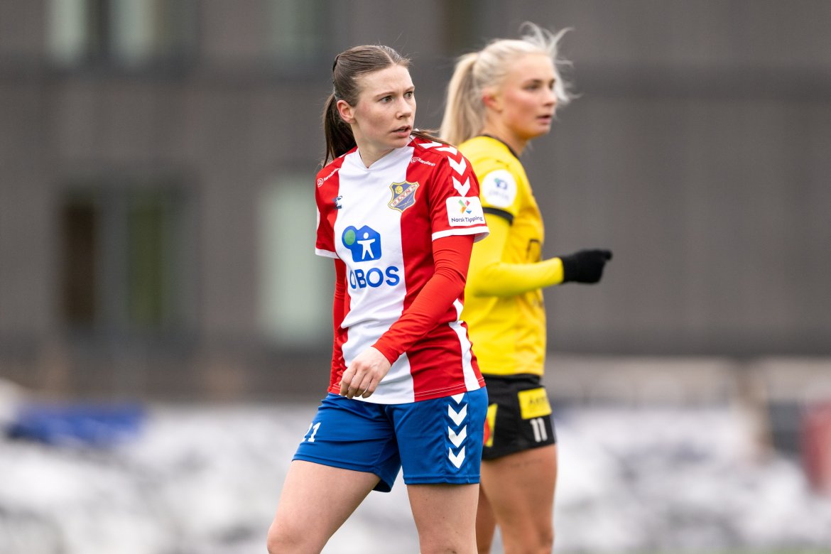Myrseth mot LSK Kvinner i første hjemmekamp i år. Foto: BILDBYRÅN / Marius Simensen