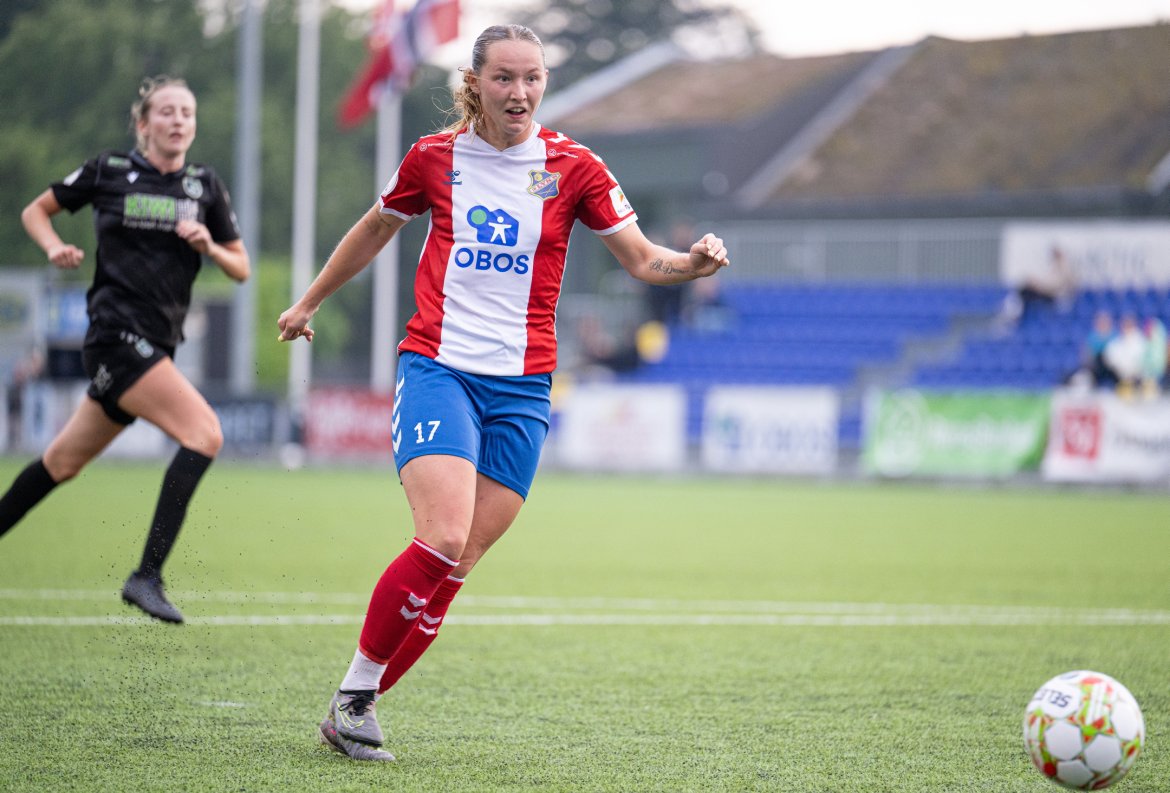 Miriam scoret tre cupmål i fjor. Her mot ØHIL hvor hun scoret to. Foto: Kladd.no / Lars Opstad